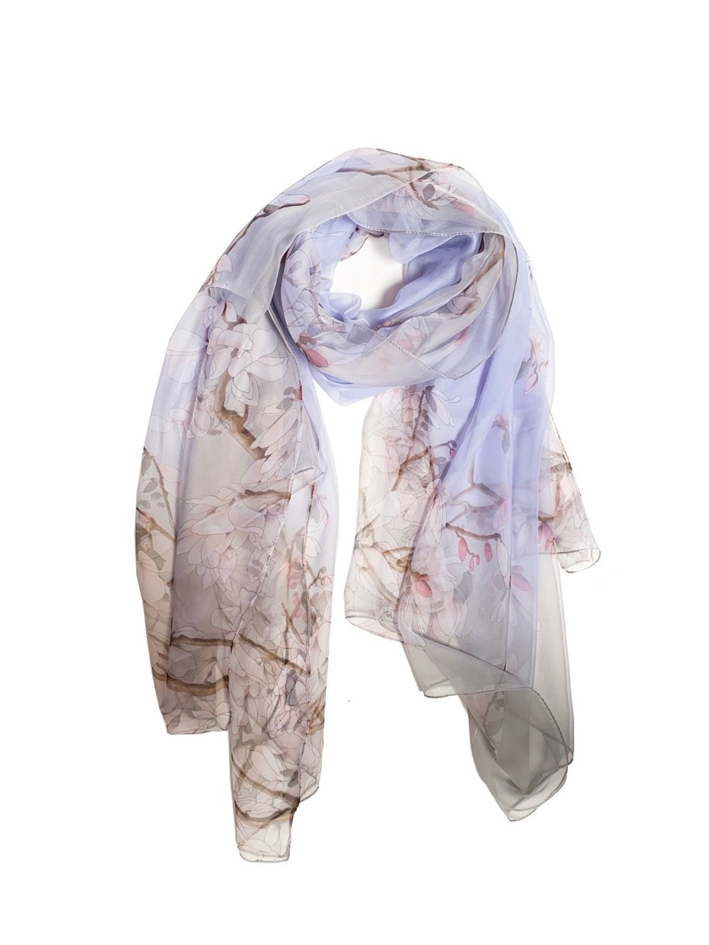 Light Purple Floral Sheer Scarf. 💜 Elegant Women's Accessory